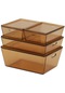 4 Adet Mini Saklama Kutusu Konteynerleri Kutuları 1:6 1:12 Dollhouses Amber Acrylic