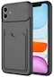 Mutcase - İphone Uyumlu İphone 11 - Kılıf Slayt Sürgülü Kart Bölmeli Kartix Kapak - Siyah