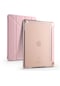 Noktaks - iPad Uyumlu 9.7 2017 5.nesil - Kalem Bölmeli Standlı Origami Tablet Kılıfı - Rose Gold