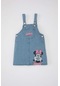 Defacto Kız Bebek Disney Mickey & Minnie Askılı Jean Elbise C5473a524smbe343