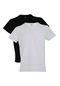 Adam Boxes V Yaka T-shirt N-simplo 2'li Paket - Siyah, Beyaz-siyah - Beyaz