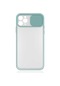 Noktaks - iPhone Uyumlu 11 Pro - Kılıf Slayt Sürgülü Arkası Buzlu Lensi Kapak - Turkuaz