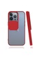 Mutcase - İphone Uyumlu İphone 13 Pro - Kılıf Slayt Sürgülü Arkası Buzlu Lensi Kapak - Kırmızı