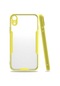 Noktaks - iPhone Uyumlu Xr 6.1 - Kılıf Kenarı Renkli Arkası Şeffaf Parfe Kapak - Sarı