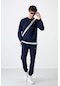 Tommy Life İndigo Casual O Yaka Lastik Paça Pamuklu Erkek Oversize Eşofman Takımı - 85120 İndigo