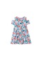 Lovetti Kız Çocuk Watercolor Meadow Desen Yarım Kol Omuz Açık Elbise 5761-33