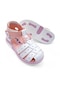 Beebron Ortopedik Kız Bebek Sandaleti Gök Kuşağı Serisi Beyaz Pudra