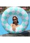 Sarı Çocuklar Yüzme Simidi Kalınlaşmış Şişme Güvenli Yüzmek Eğitmen Pvc Satranç Izgara Çocuklar Yüzme Daire Açık Malzemeleri 85cm