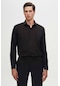 Slim Fit Siyah Italyan Yaka Dar Kesim Klasik Kravatlık Uzun Kol Kolay Ütülenebilir Gömlek