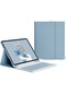 iPad Uyumlu 10.2'ye Uygun Bluetooth Klavye Koruyucu Kılıf- Mavi