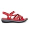 Mammamia D24ys-1005 Kadın Hakiki Deri Düz Sandalet Kırmızı-kırmızı