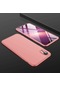 Noktaks - iPhone Uyumlu Xr 6.1 - Kılıf 3 Parçalı Parmak İzi Yapmayan Sert Ays Kapak - Rose Gold