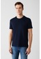 Avva Erkek Lacivertvert Ütü Gerektirmeyen Arkası Baskılı Yumuşak Tuşeli Regular Fit T-Shirt
