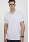 Tudors Slim Fit Desenli Polo Yaka Erkek Beyaz Tişört-27283-Beyaz