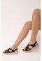 Tamer Tanca Kadın Hakiki Deri Siyah Sandalet 850 1902 Bn Sndlt Y22 Sıyah