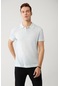 Erkek Açık Mavi Polo Yaka Boya Efektli Triko T-shirt A41y5067