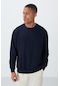 Tommy Life İndigo Pamuk Yumuşak Dokulu Standart Fit Basic Erkek Sweatshirt - 88363 Indıgo