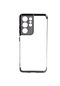 Kilifone - Samsung Uyumlu Galaxy S21 Ultra - Kılıf Dört Köşesi Renkli Arkası Şefaf Lazer Silikon Kapak - Siyah