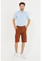 Erkek Lacivert Renk Kargo Yandan Cepli Esnek Kumaş Slim Fit Kapri Şort M