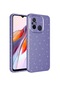 Noktaks - Xiaomi Uyumlu Xiaomi Redmi 12c - Kılıf Simli Kamera Korumalı Koton Kapak - Mor