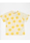 Luess Desenli Oversize Kısa Kol Erkek Çocuk T-shirt Sarı
