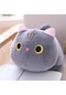 Gri Sevimli Karikatür Kedi Doldurulmuş Oyuncak Kawaii Kedi Peluş Oyuncak Bebek Peluş Bebek Çocuk Yumuşak Yastık Kız Doğum Günü Noel Hediyesi 50cm