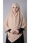 Sütlü Kahve Pratik Hazır Geçmeli Tesettür Eşarp Medine İpeği Bağcıklı Çift Katlı Sufle Hijab 2302 26
