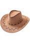 Suntek Batı Kovboy Parti Şapkası Kap Erkekler Ve Kahverengi Kahverengi