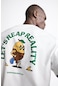 The Champ Clothing Bisiklet Yaka Petit Jardinier Baskılı Oversize Beyaz Erkek T-shirt Beyaz