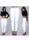 Rahat Kadın Pantolon Cep İpli Kalem Pantolon Klasik Sweatpants Pantalon Joggers Yoga Pantolon Beyaz