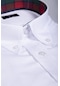 Tudors Büyük Beden Düğmeli Yaka Poplin Pamuklu Kolay Ütü Oxford Erkek Gömlek-25607-beyaz
