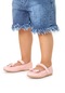 Kiko Kids Taşlı Cırtlı Kız Çocuk Fiyonklu Babet Ayakkabı Ege 204 Rugan Pudra