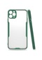 Mutcase - İphone Uyumlu İphone 11 Pro - Kılıf Kenarı Renkli Arkası Şeffaf Parfe Kapak - Koyu Yeşil
