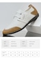 Ikkb Moda Rahat Yumuşak Deri Erkek Loafer Ayakkabı Beyaz İçi Boş