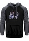 Black Sabbath Heaven And Hell Gri Renk Reglan Kol Kapşonlu Sweatshirt