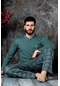 Nisanca Mevsimlik 2 İplik Erkek Pamuk Pijama Takımı Yesil