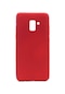 Kilifolsun Samsung Uyumlu Galaxy A8 2018 Kılıf Mat Renkli Esnek Premier Silikon Kapak Kırmızı