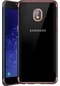 Galaxy Uyumlu J4 Kılıf Dört Köşeli Lazer Silikon Kılıf Rose Gold