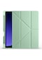 Kilifone - Galaxy Uyumlu Galaxy Tab S9 Fe - Kılıf Kalem Bölmeli Stand Olabilen Origami Tri Folding Tablet Kılıfı - Açık Yeşil
