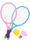 Suntek Badminton Setleri Taşınabilir Badminton Birdies Tenis Çok Renkli