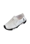 Beyaz Moda Çocuk Spor Ayakkabı Büyük Çocuk Kız Erkek Yumuşak Deri Rahat Daireler Ayakkabı 30