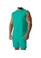 Ikkb Yaz Gündelik İnce Düz Renk 2 Parçalı Set Erkek Kolsuz Spor Takım - Yeşil