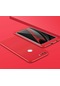 Noktaks - Huawei Uyumlu Huawei P9 Lite 2017 - Kılıf 3 Parçalı Parmak İzi Yapmayan Sert Ays Kapak - Kırmızı