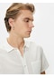 Koton Kısa Kollu Gömlek Slim Fit Klasik Yaka Düğmeli Cep Detaylı Kırık Beyaz 4sam60033hw