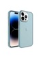 Kilifone - İphone Uyumlu İphone 14 Pro Max - Kılıf Arkası Buzlu Sert Pc May Kapak - Mavi