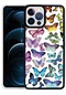 Noktaks - İphone Uyumlu İphone 12 Pro Max - Kılıf Desenli Koruyucu M-fit Kapak - Butterfly No3