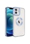 Mutcase - İphone Uyumlu İphone 12 - Kılıf Kamera Korumalı Tatlı Sert Omega Kapak - Mavi Açık