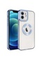 Mutcase - İphone Uyumlu İphone 12 - Kılıf Kamera Korumalı Tatlı Sert Omega Kapak - Mavi Açık