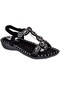 Pullman Taşlı Comfort Kadın Sandalet Gj-1501 Siyah-siyah