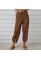 Vintage Boho Pamuk Keten Pantolon Kadınlar İçin Yaz Cepler Ince Plaj Pantolon Kadın Rahat Yüksek Bel Gevşek Harem Pantolon Kahverengi